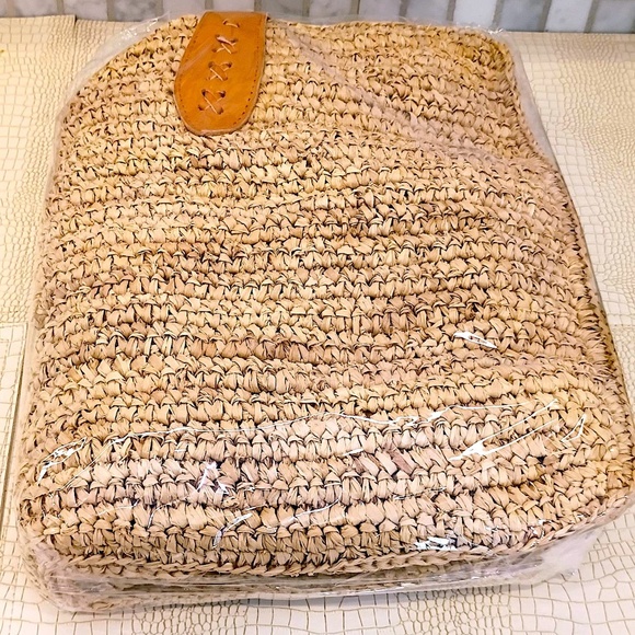 Rare New, Hi-end, Unique, Beautiful, Hand-Woven Twined Beach Bag 100% Raffia - Picture 7 of 8